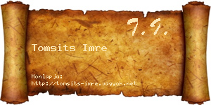Tomsits Imre névjegykártya