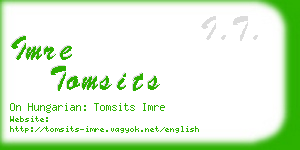 imre tomsits business card